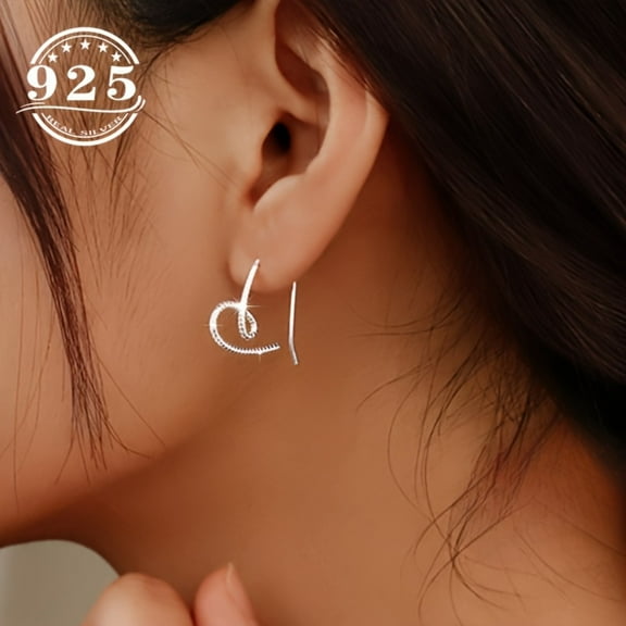 AIGIA Heart Hoop Earrings for Women Sparkly Rhinestone Heart Dangle Earrings Valentines Wedding Party Prom Earrings Jewelry Gifts