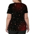 thumbnail image 3 of Women’s Scrub Tops V Neck Santa Print Short Sleeve Nursing Tops Festive Holiday Casual Scrub Shirts for Winter Season Deep Red 4XL, 3 of 4