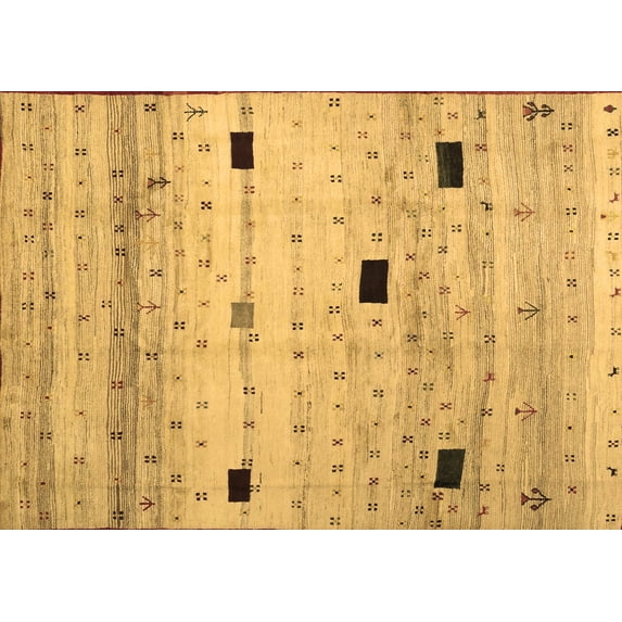 Ahgly Company Indoor Rectangle Abstract Brown Contemporary Area Rugs, 6' x 9'