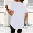 thumbnail image 5 of Uaswgudfs Women's Plus Size V Neck Short Sleeve Tunic Top Summer Casual Loose Fit Basic Tee Breathable White 2XL, 5 of 5