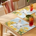 thumbnail image 4 of Spring Placemats Set of 6, Watercolor White Rabbit Yellow Flower Blu Sky Non-Slip Place Mats Washable Table Mats for Kitchen Dining Table Decorations Indoor/Outdoor, 4 of 9