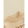 thumbnail image 6 of Suealasg Toddler Baby Girl Boy Knit Sweater Newborn Long Sleeve Crew Neck Letters Embroidery Knit Pullover Sweater Infant Girls Boys Easter Clothes 0-24 Months, 6 of 9