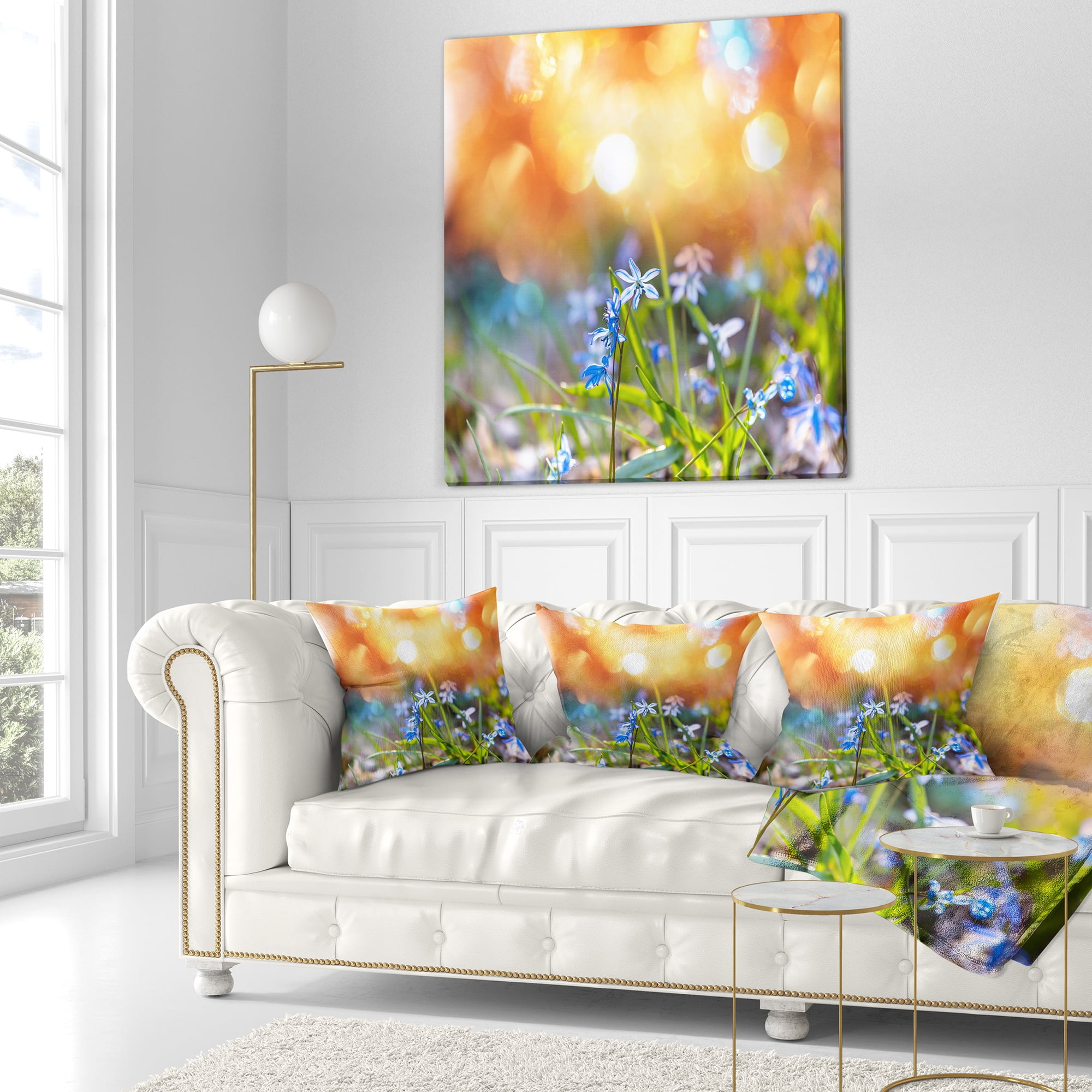 Designart 18" x 18" Yellow Polyester Throw Pillow