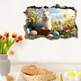 thumbnail image 3 of Easter Happy Wall Decoration 3D Effect Rabbit Wall Decoration Easter Egg Wall Stickers Large Rabbit Wall Stickers Cartoon Rabbit Wall Stickers Suitable For Children's Rooms Bathroom Wall Decals Wall, 3 of 4