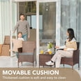 thumbnail image 3 of WLXIANG Patio Porch Furniture Sets 3 Pieces PE Rattan Wicker Chairs with Table Outdoor Garden Furniture Sets (Brown/Grey), 3 of 9