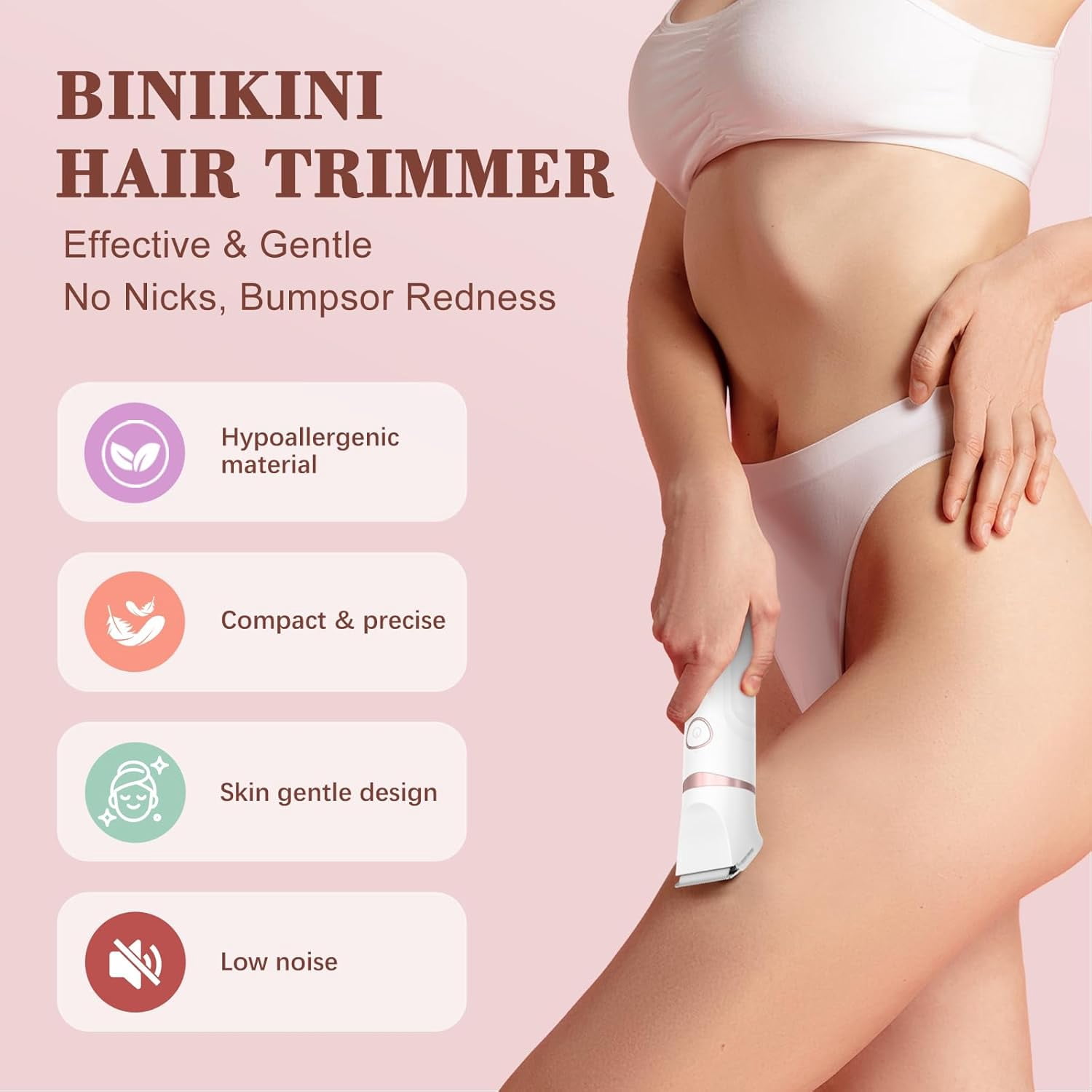 Bikini Trimmer for Women, 3 in 1 Electric Razors with LED Display, Waterproof Wet & Dry Use Hair Trimmer Kit for Ladies Pubic Legs Face Underarms, Type-C Rechargeable Portable Womens Body Shavers Set