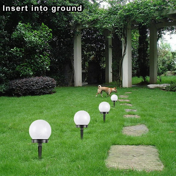 YSNOOWE 6Pcs White Plastic Lawn Lamp for Pathway Round Solar Lights Outdoor