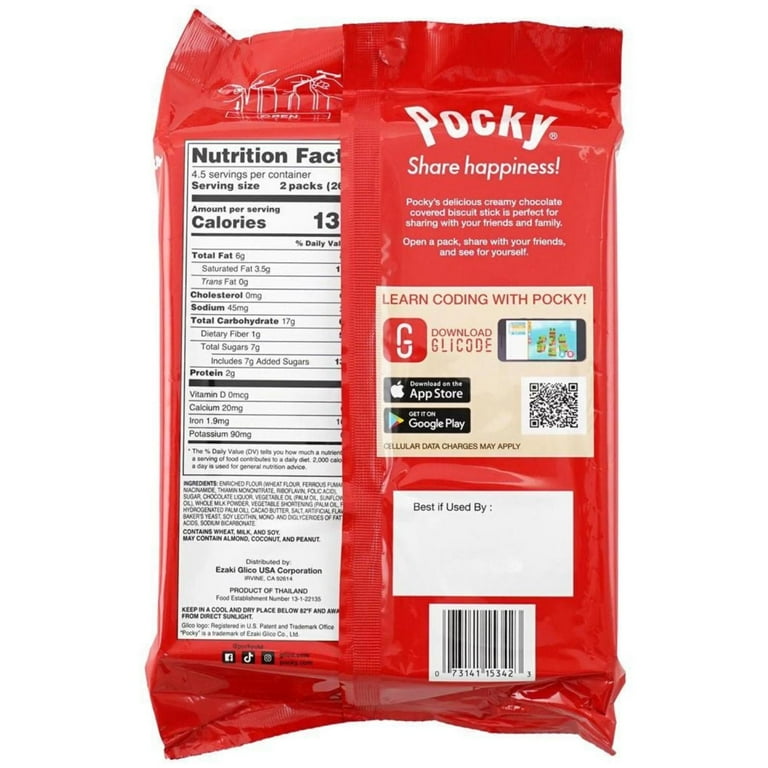 Glico Pocky Chocolate Covered Biscuit Sticks, 9-Piece Family Pack