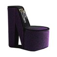 thumbnail image 1 of Benzara BM240355 High Heel Shoe Jewelry Box with 3 Hooks & Storage, Purple, 1 of 5