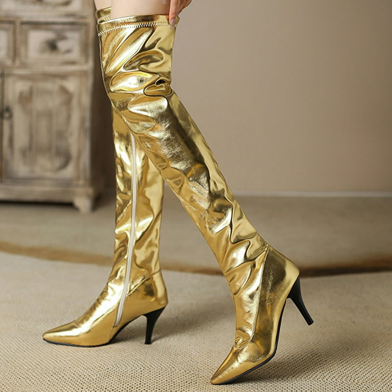 Thigh high sparkly best sale boots