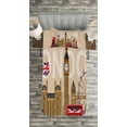 thumbnail image 3 of Ambesonne London Quilted Bedspread Set 2 Pcs, Britain Landmarks, Twin Size, Multicolor, 3 of 3