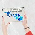 thumbnail image 5 of Makeup Bags Travel Cosmetic Bag Zipper Pouch Blue Airplane Love Multi Purpose Case Toiletry Packing Purse Storage Bag Organizer for Teachers' Day Gifts 10x7Inch-What Day Is It Where Am I, 5 of 8