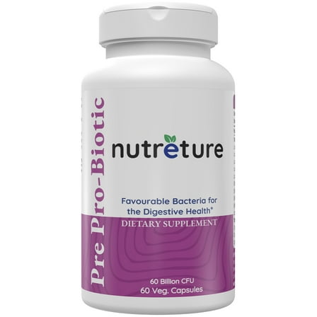 NUTRETURE 60 Billion probiotics for Men | 60 Capsules Mens probiotic Supplement | prebiotics for Gut Health | probiotics for Digestive Health