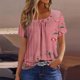 thumbnail image 4 of Camisetas Casuales de Manga Corta Plisada de la Moda de las Mujeres, Camiseta Cómoda de Poliéster para las Mujeres, Blusa de Primavera de Verano Lavado a Mano, 4 of 5