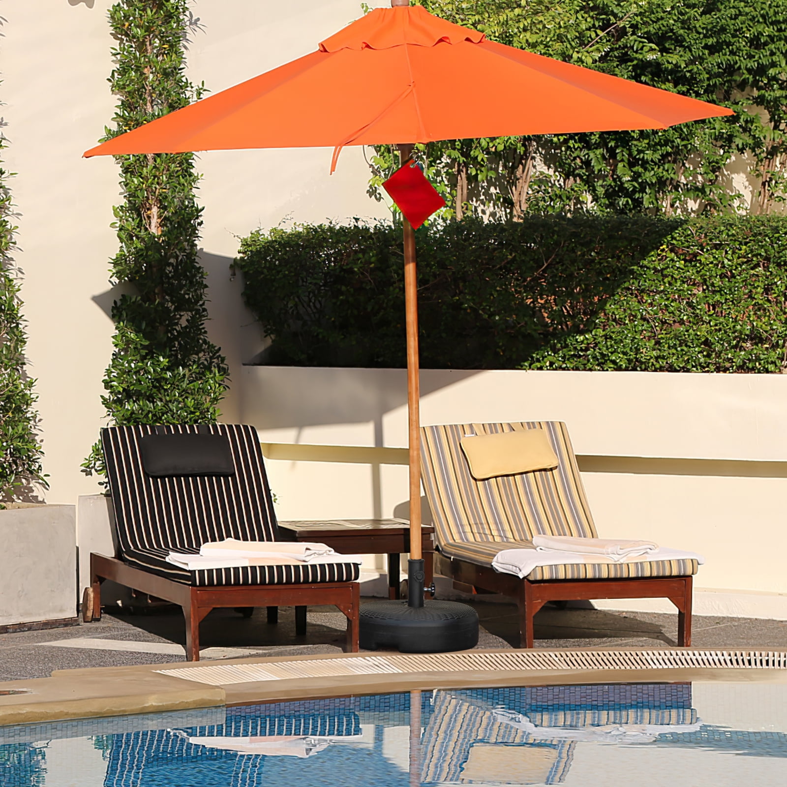 Topbuy Fillable Umbrella Base Stand, Water & Sand Filled Heavy-Duty Patio Umbrella Holder 18” Outdoor Weighted Umbrella Base