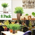 thumbnail image 4 of 8 Bundles Fake Plants Artificial Flowers for Outdoors Summer Decor UV Resistant Artificial Plants 8 Branches Plastic Greenery Shrubs Faux Plants Indoor Fake Boston Fern Home Cemetery Decor, 4 of 5