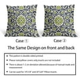 thumbnail image 6 of Navy Blue Green Boho Pillow Covers 16 X 16 Inch Bohemian Ethnic Carpet Style Vintage Flower Print Decorative Throw Pillows Outdoor Linen Square Cushion Case Farmhouse Decor for Sofa Bed Set of 2, 6 of 6