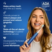 AquaSonic Vibe Electric Toothbrush Set, Rechargeable, 4 Modes, Travel Case, 8 Brush Heads - Sapphire Blue