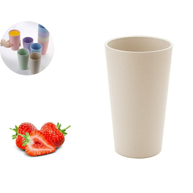 Dvruxg Wheat Straw Cup - Reusable Plastic Cup for Kitchen - Dishwasher Safe and Microwave Friendly Drinking Cup - Reusable Plastic Cups for Daily Use