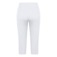 thumbnail image 4 of MLQIDK Womens Capris for Summer Plus Size Yoga Capri Pants Knee Length High Waisted Lightweight Leggings Dressy Casual Yoga Capris with Pockets White 3XL, 4 of 6