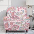 thumbnail image 2 of HELLHERO Fitted 4 Pcs Recliner Cover for Kids, Polyester Spandex Blend Side Pocket Design Recliner Chair Covers for Living Room, Pink Geometry, 2 of 8