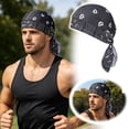 thumbnail image 3 of Elastic Polyester Bandana Star Pattern Head Wrap Liner Breathable Sweat-Wicking Headscarf for Motorcycle Cycling Hiking & Daily Use, 3 of 7