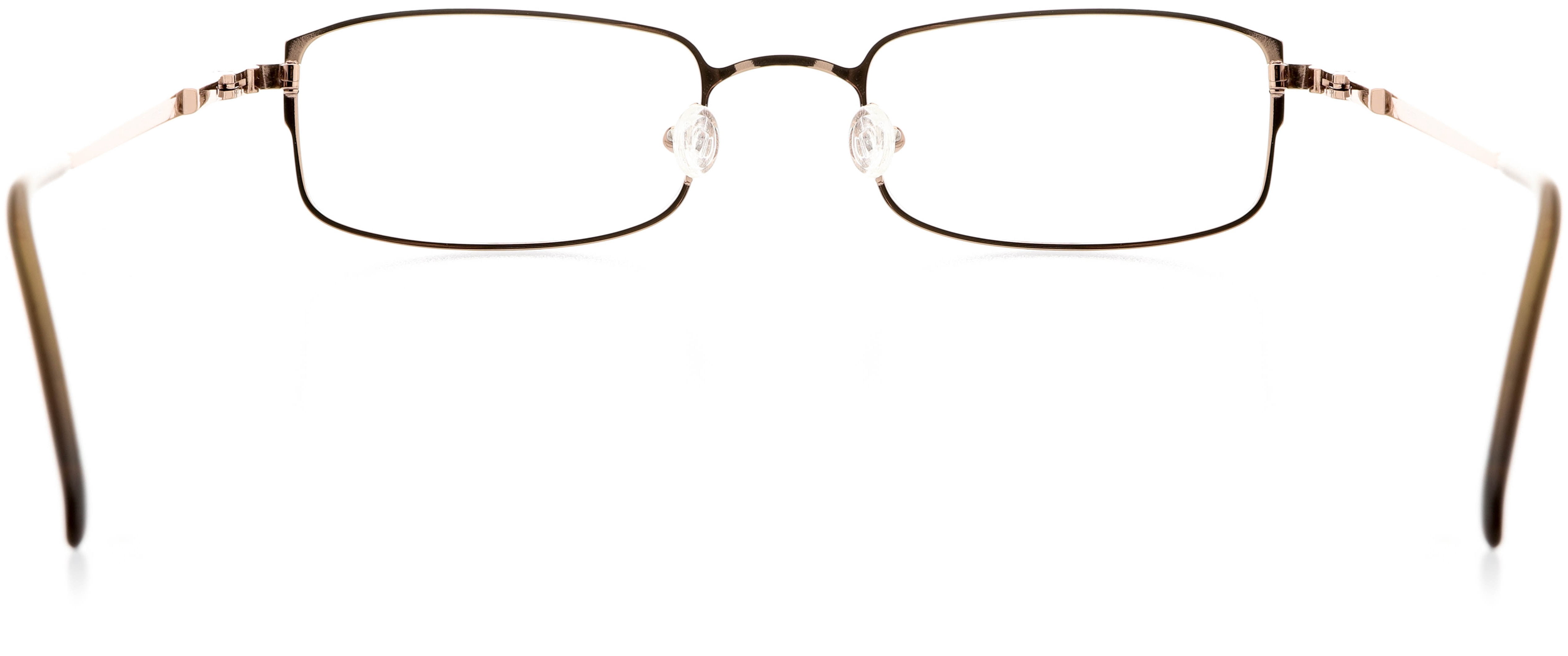 Unisex Optical Eyewear - Rectangle Shape, Metal Full Rim, Pale Copper