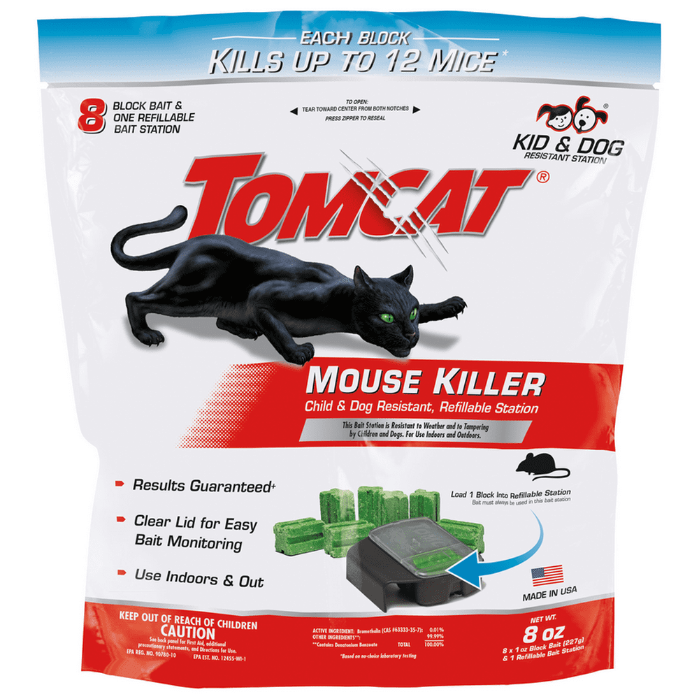 Tomcat Mouse Killer Child & Dog Resistant, Refillable Station With 8 1