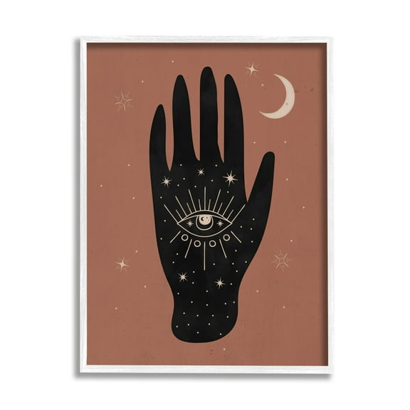 Stupell Industries Celestial Bohemian Chic Hand With Enlightened Eye Tattoo ,16 x 20, Design by Nina Blue