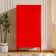 thumbnail image 2 of Metal Wardrobe Coat Cabinet with Adjustable Shelves and Hanging Rod,Storage Closet Locker for Bedroom,Kids Room,Office, Home, School,Almirah for Clothes,Blanket., 2 of 7