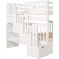 thumbnail image 5 of Harper & Bright Designs Full over Full Bunk Bed Frame for Bedroom with 6 Drawers, White, 5 of 8