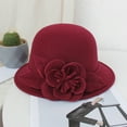 thumbnail image 3 of Outfmvch Beanie For Women Cowboy Hat Women'S Autumn And Winter Flowers Round Top Casual Fisherman'S Basin Cap Small Bowler Hat Satin Bonnet J M, 3 of 3