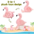 thumbnail image 6 of Muiteiur 5 Pcs Flamingo Stuffed Animal 18'' Flamingo Plush Toy with 4 Babies, 6 of 9