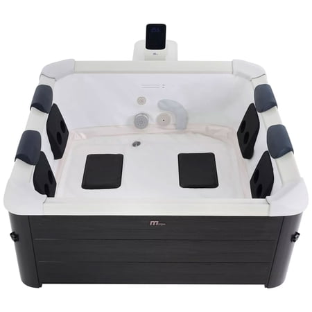 MSpa Square Bubble Spa, Hot Tub w/Hard Exterior & Soft Lined Interior, Oslo