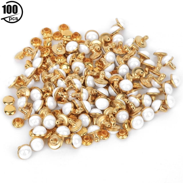 Clothes Rivet 100 Sets 7.5mm Semi Circular Decorative Rivets DIY Clothes Bags Decoration Accessories