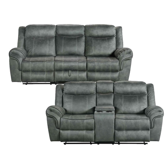 Picket House Furnishings Tasso 3PC Living Room Set in FB367 Charcoal