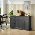 thumbnail image 2 of HOMCOM Buffet Cabinet with Charging Station, 55" Farmhouse Sideboard, Black, 2 of 10