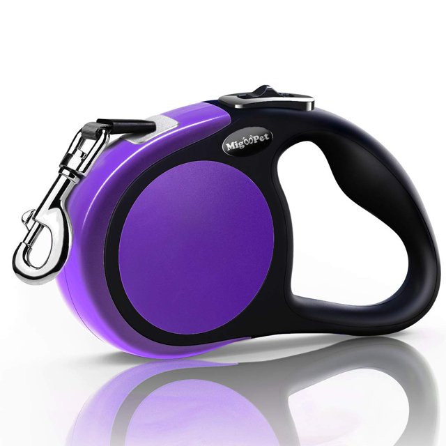 Correa retráctil para perros Meegood Comfort Heavy Duty de 16 pies, color morado