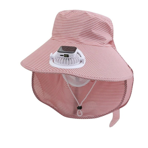 Moocorvic Women Sun Hat with Fan Fishing Wide Summer Hats for Outdoor Summer Camping Beach, USB Rechargeable & Solar Powered