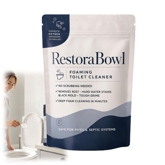 Restorabowl Toilet Cleaner, Foaming Cleaning Powder, Fresh Scent Daily Care, Fast Dissolving Formula for Easy Flush Use, 100g(1PC)