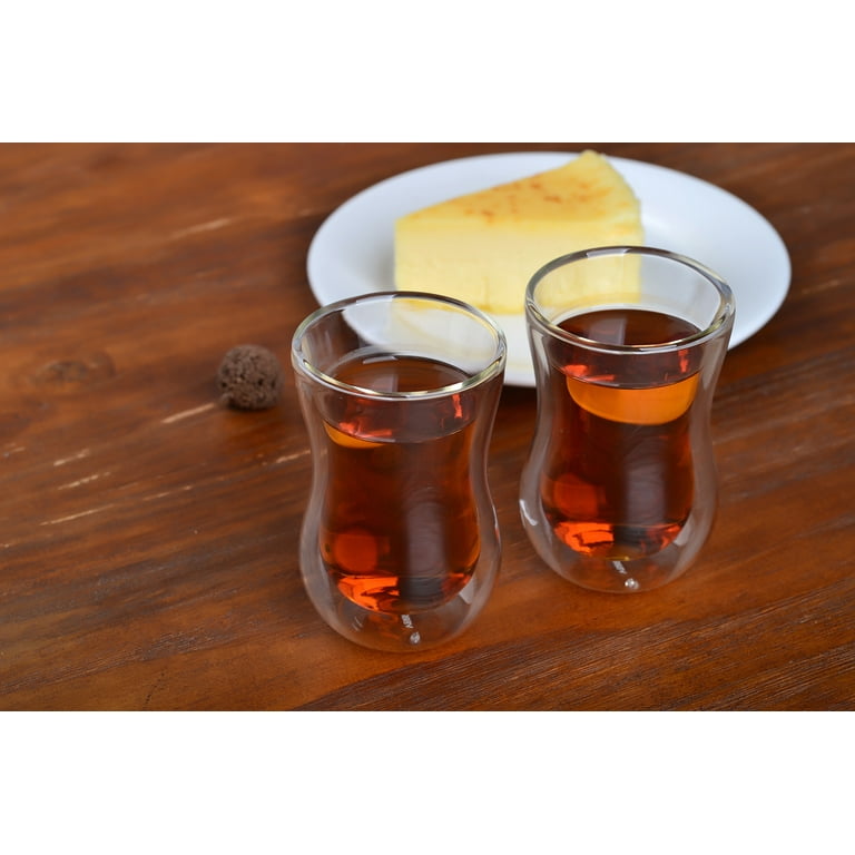 6 Ounces Double Wall Glass Turkish Tea Cups Set of 2/tea Cups Set/gift Set  / Ramadan / Eid 