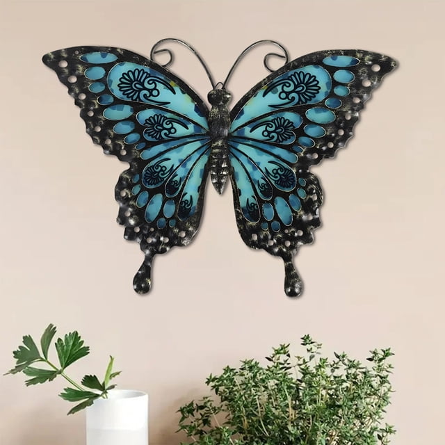 Decoración de pared de mariposas de metal. Arte de pared para sala de estar, ideal para dormitorios, salas de estar, oficinas y porches exteriores. Decoraciones de pared de metal.