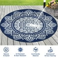 thumbnail image 6 of Aonewoe Round Outdoor Rugs 8Ft Waterproof Patio Plastic Straw Rug Reversible Camping Carpet Indoor Outdoor Area Rug for Patio,Deck,Balcony,Picnic,Beach,Outside, 6 of 8