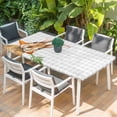 thumbnail image 2 of Easter Bunny Table Cloths for 5 Foot Rectangle Tables, Spring Rabbits Carrots Gray Buffalo Plaid Patio Waterproof Elastic Fitted Tablecloths, Washable Rectangular Table Cover for Camping, 2 of 8
