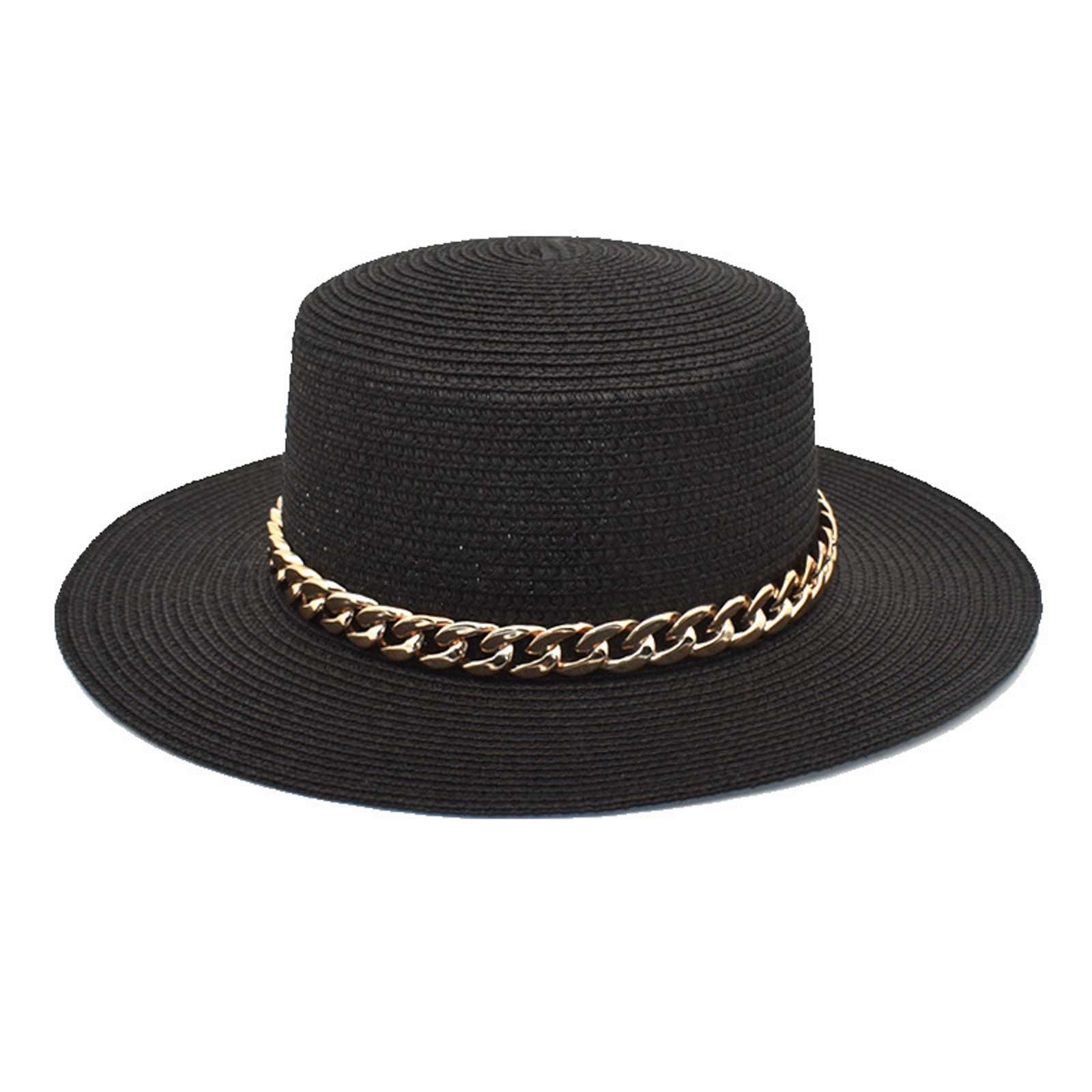 Beppter s Uni Retro Western Cowboy Riding Hat Chain Wide Cap Straw Hat ...