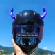 thumbnail image 3 of Par de cuernos para casco de motocicleta, 2 unidades, decoración para casco de motocicleta, cuernos de diablo, pegatina decorativa para casco de motocicleta, estilo electrocar, 3 of 5