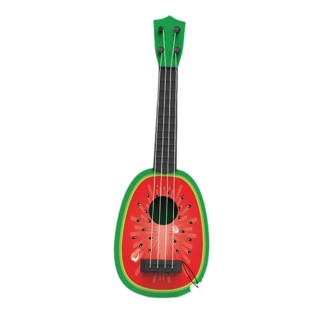 Color aleatorio de la guitarra de cuatro cuerdas para niños, ligeramente para un pequeño instrumento de música de guitarra para niñas preescolares de