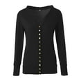 thumbnail image 4 of MIASHUI Women's V-Neck Button Front Knit Cardigan, Fashion Solid Color Open Front Lightweight Casual Jacket for Women Black,XXL, 4 of 5