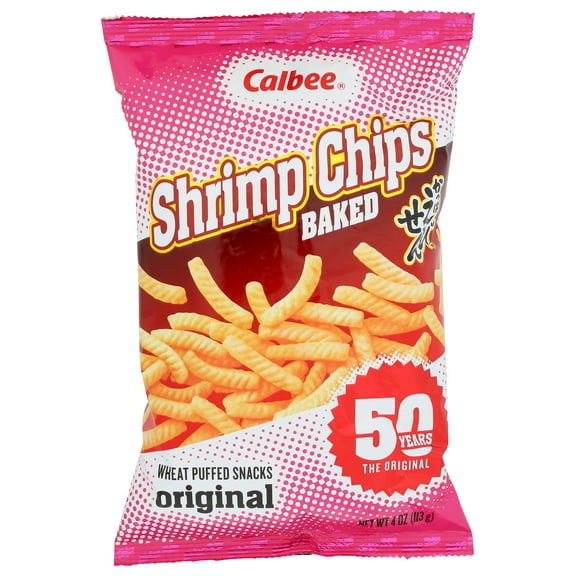 Pack of 12, Calbee Baked Shrimp Chips 4 oz