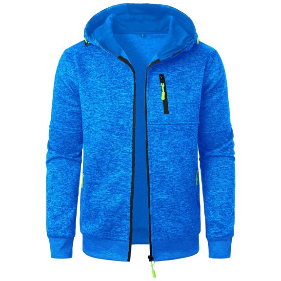 Xzbqbs Jackets for Men Full Zip Up Long Sleeve Sport Coat with Hood Casual Lightweight Slim Fit Athletic Workout Jackets for Men